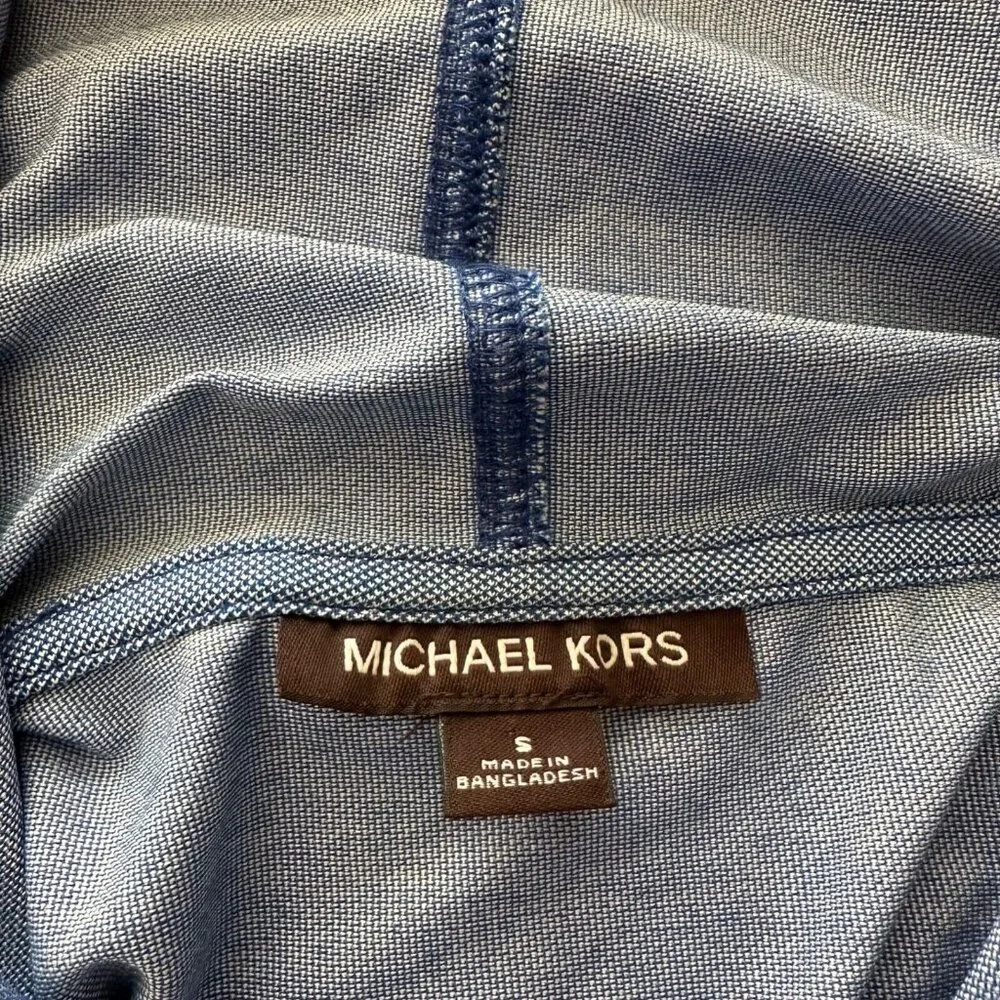 Michael Kors Blue Men's Hoodie with Kangaroo Pouch Size Small Preppy Old Money - Picture 9 of 10